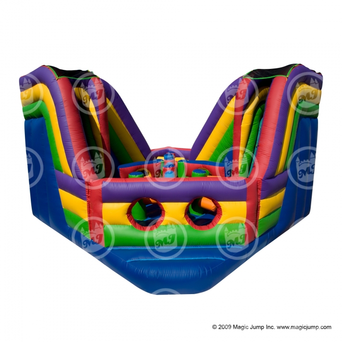 22' Obstacle Island DOUBLE LANE Course w/15' Slide